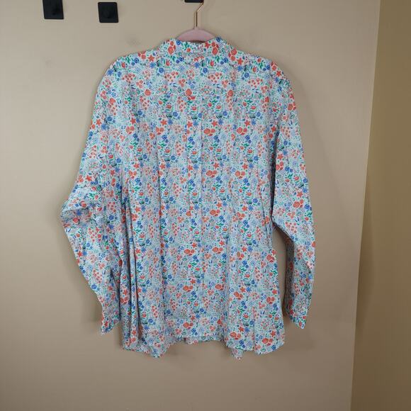 Duluth Wrinklefighter Button Up Shirt in Gardener Floral Plus Size 4X - Picture 6 of 9